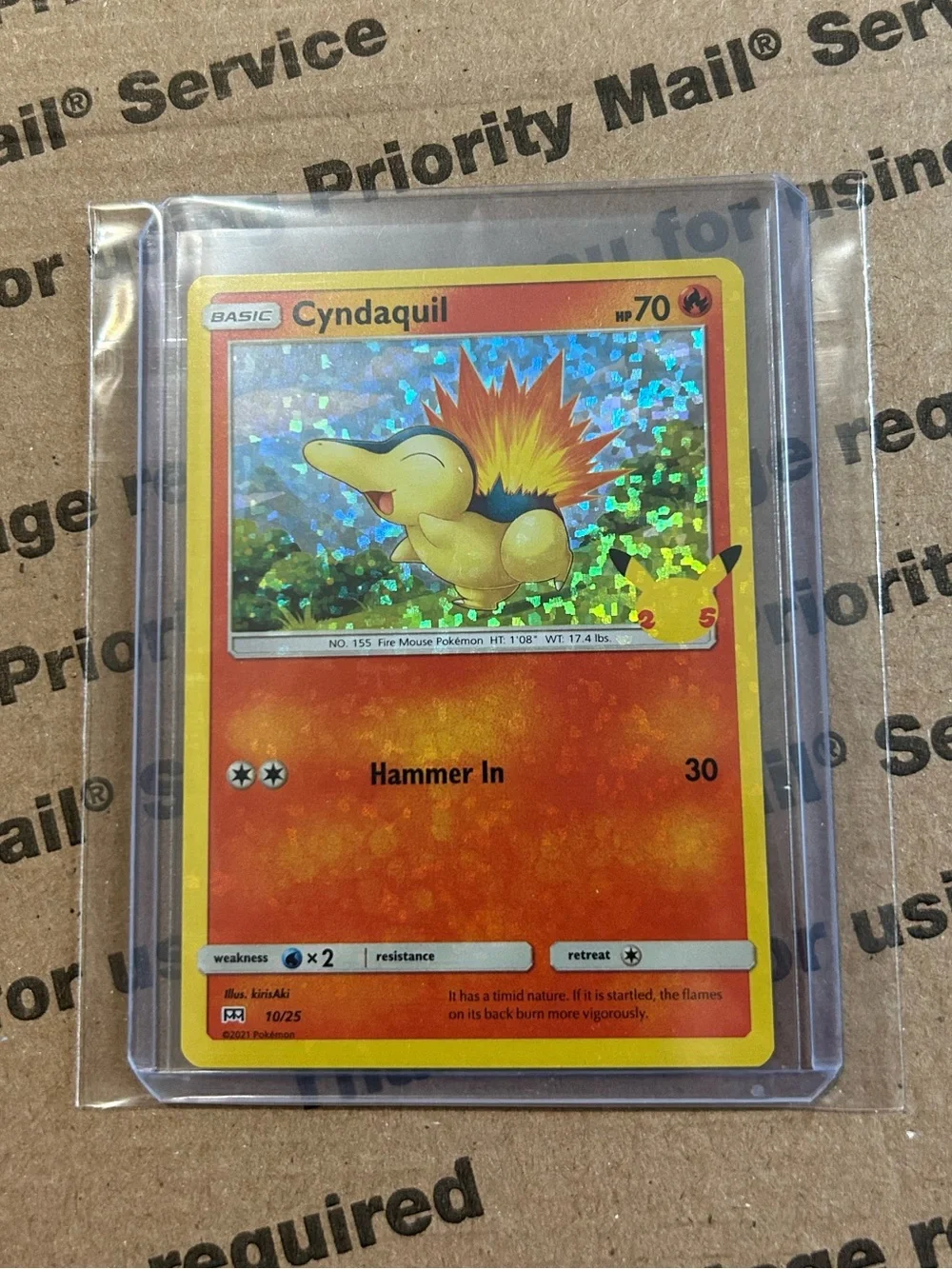 Cyndaquil Holo Card No. 10/25 • ‘21 Pokemon TCG x Mc Donald’s 25th Anniversary